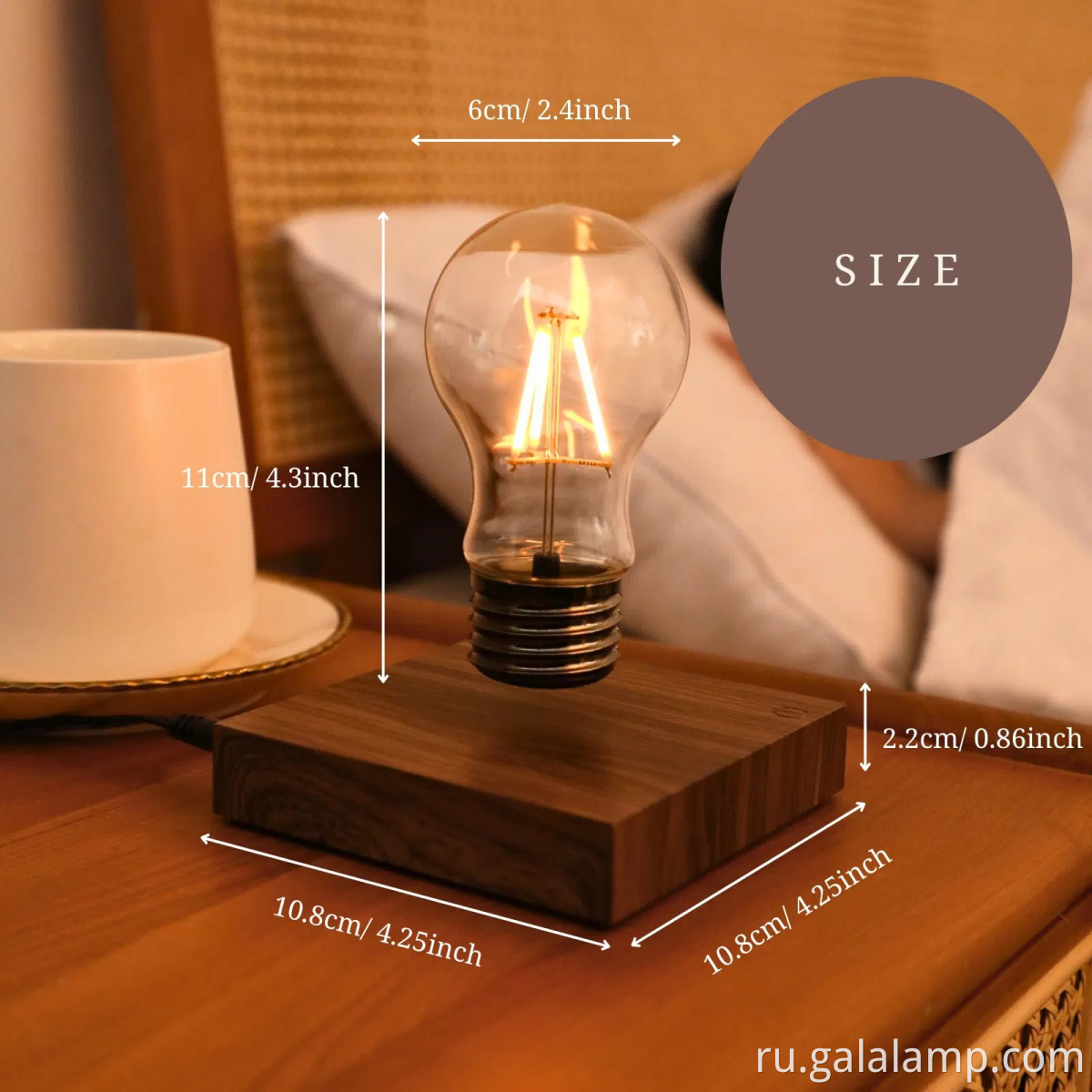 Magnetic Levitation Light Bulb with 360° Rotating Design